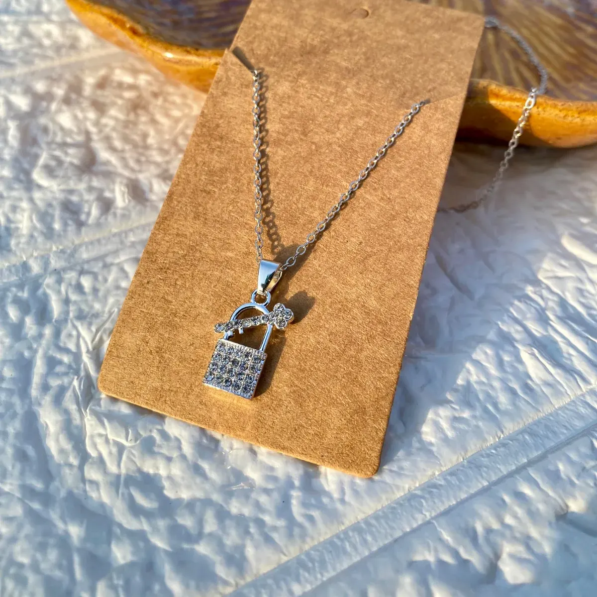 Lock and key 🔐 Anti tarnish silver chain