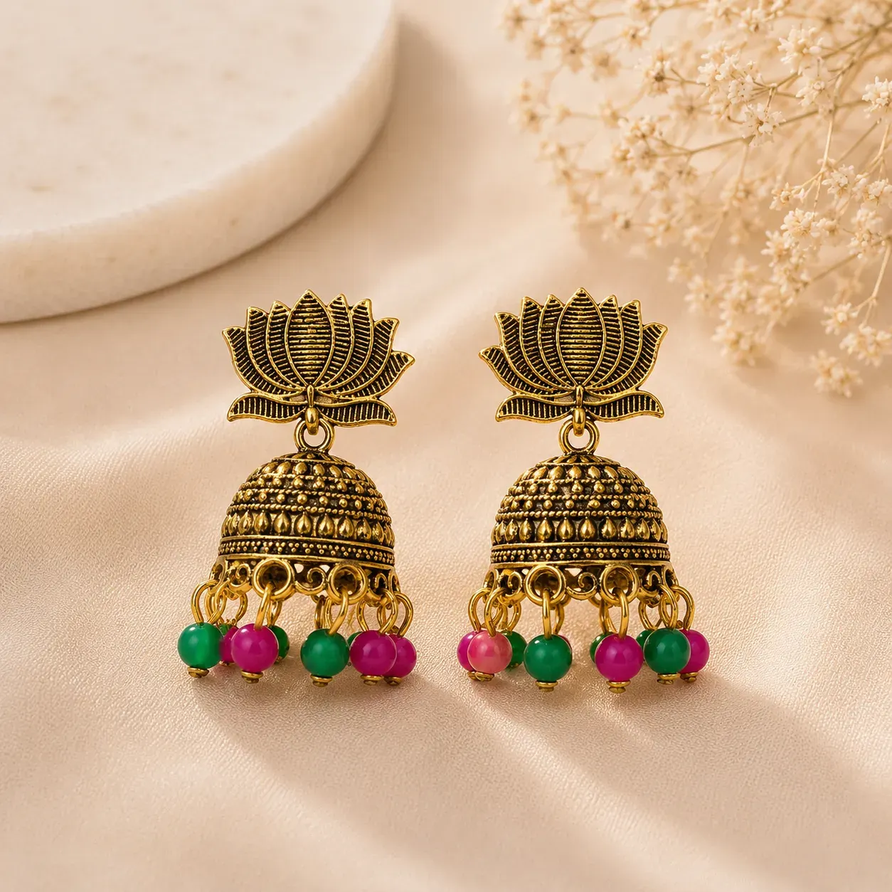 Golden Multi Jhumki