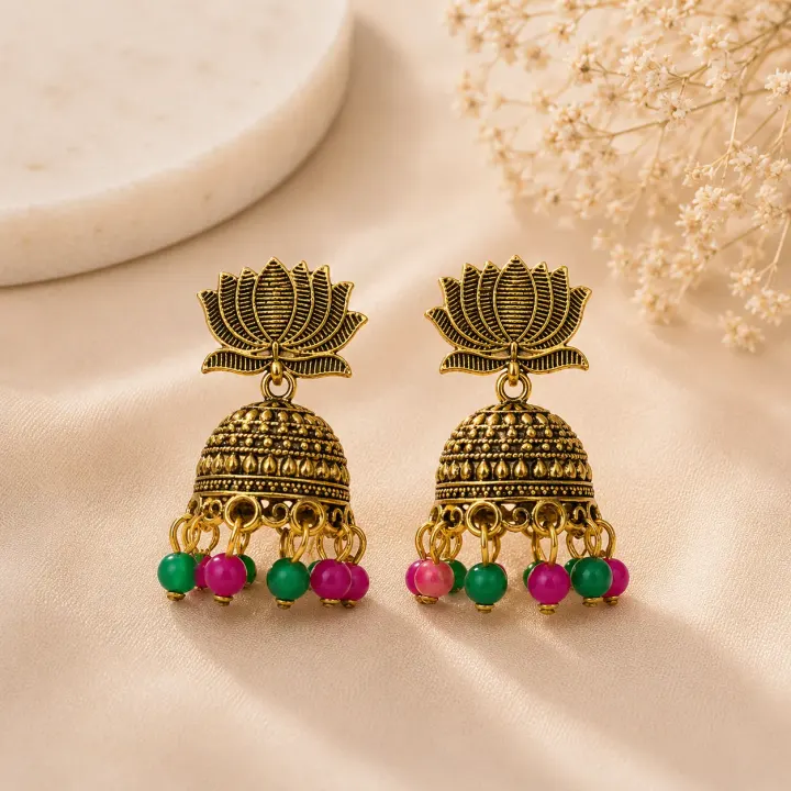 Golden Multi Jhumki