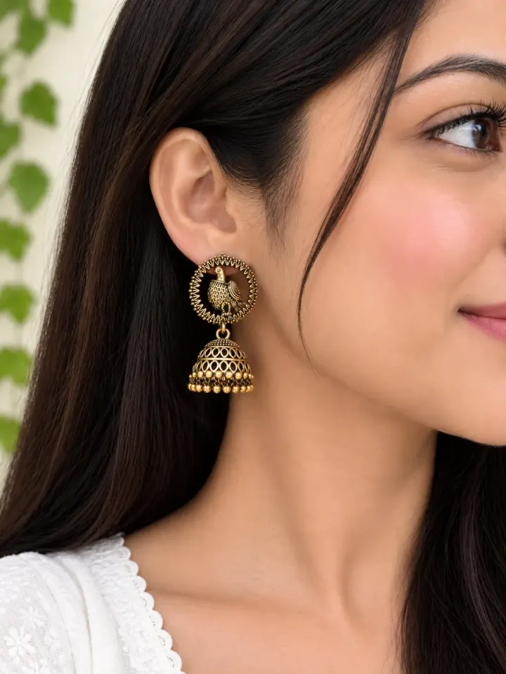 Golden 🦉 Design Jhumki
