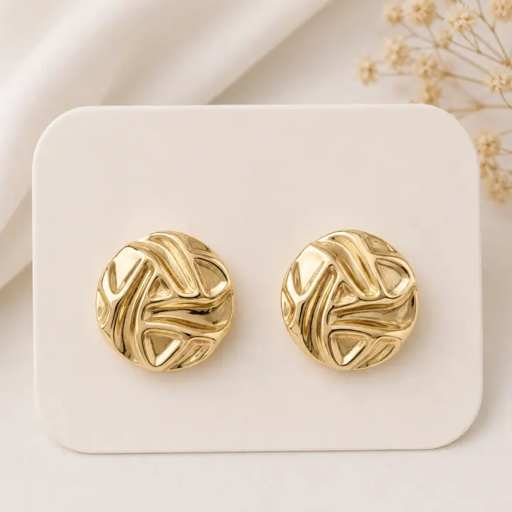 Golden Round Studs