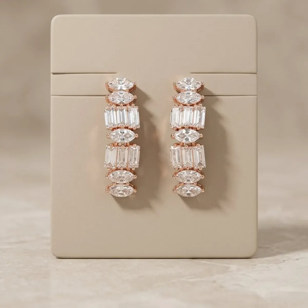 Gold Tone- Gilded Audrey Hoop Drops Earings