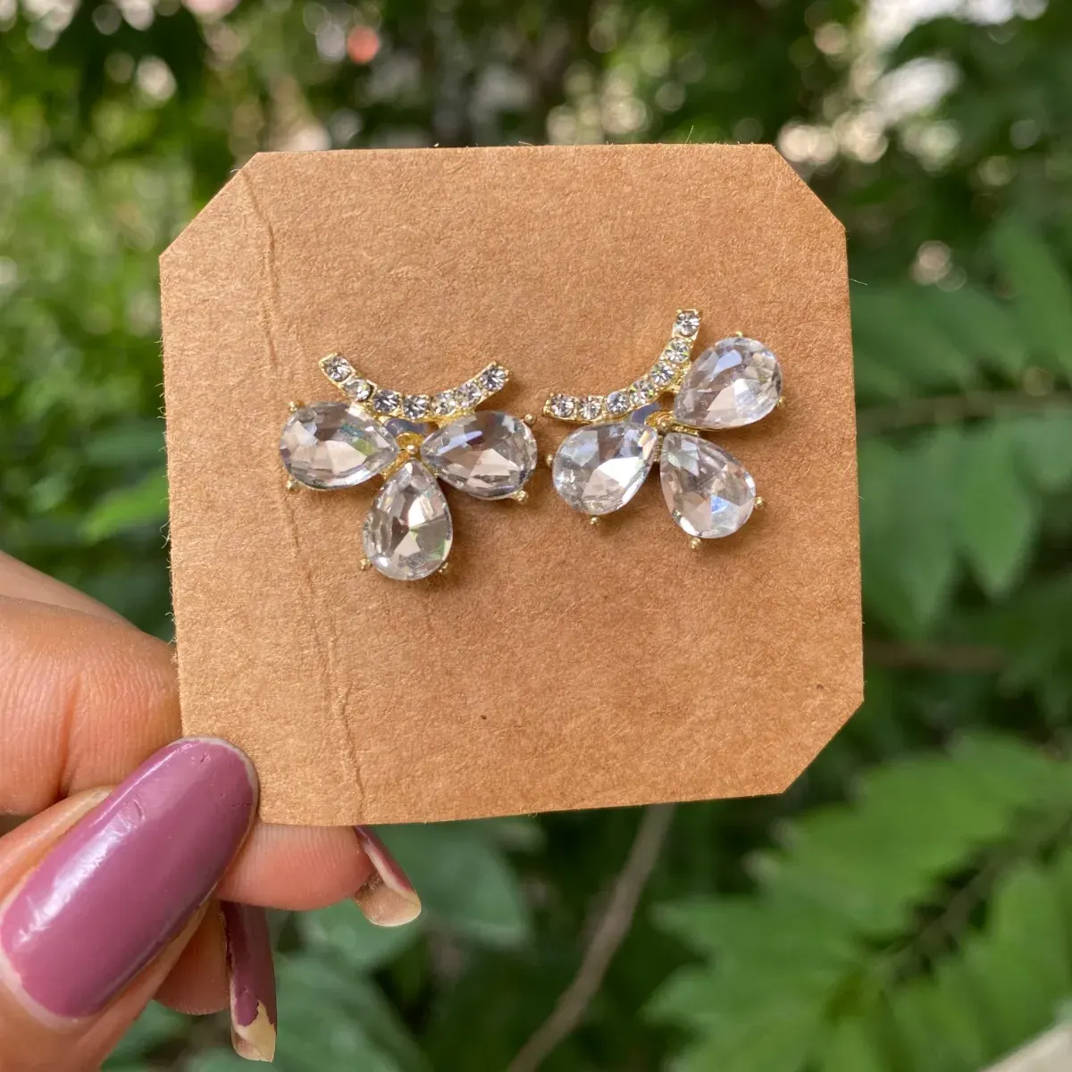 Crystal Papillon Studs