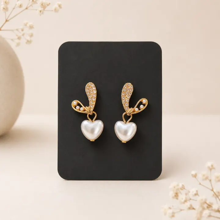Extra love Pearl Heart Earings
