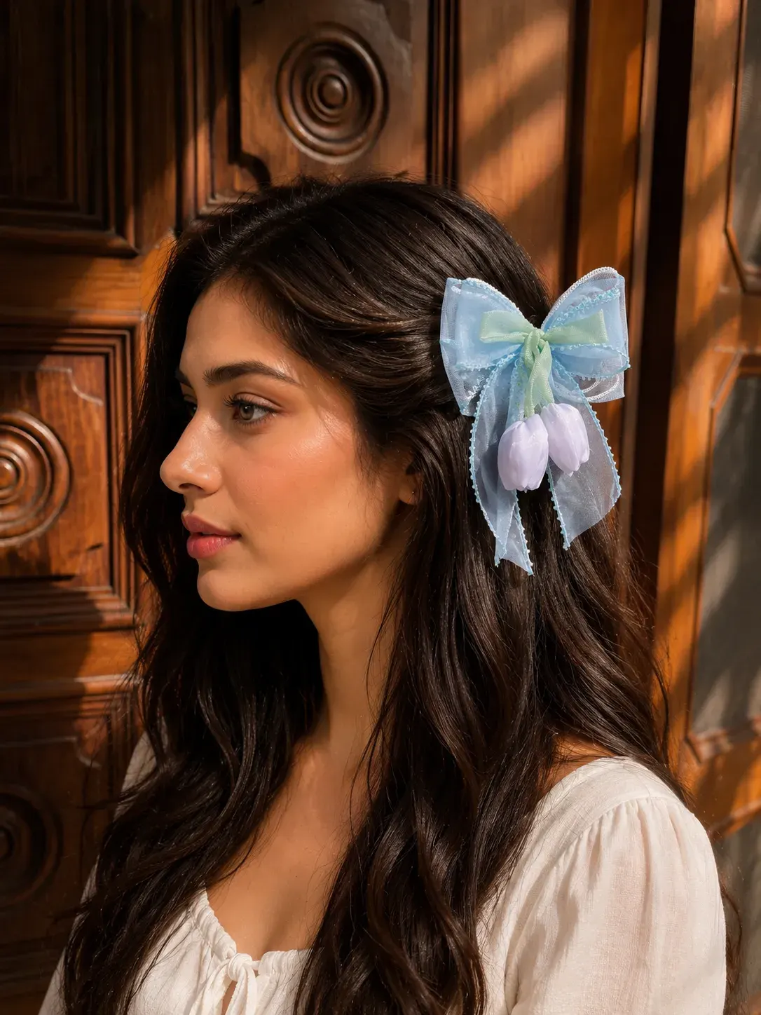 Sky blue hair clip