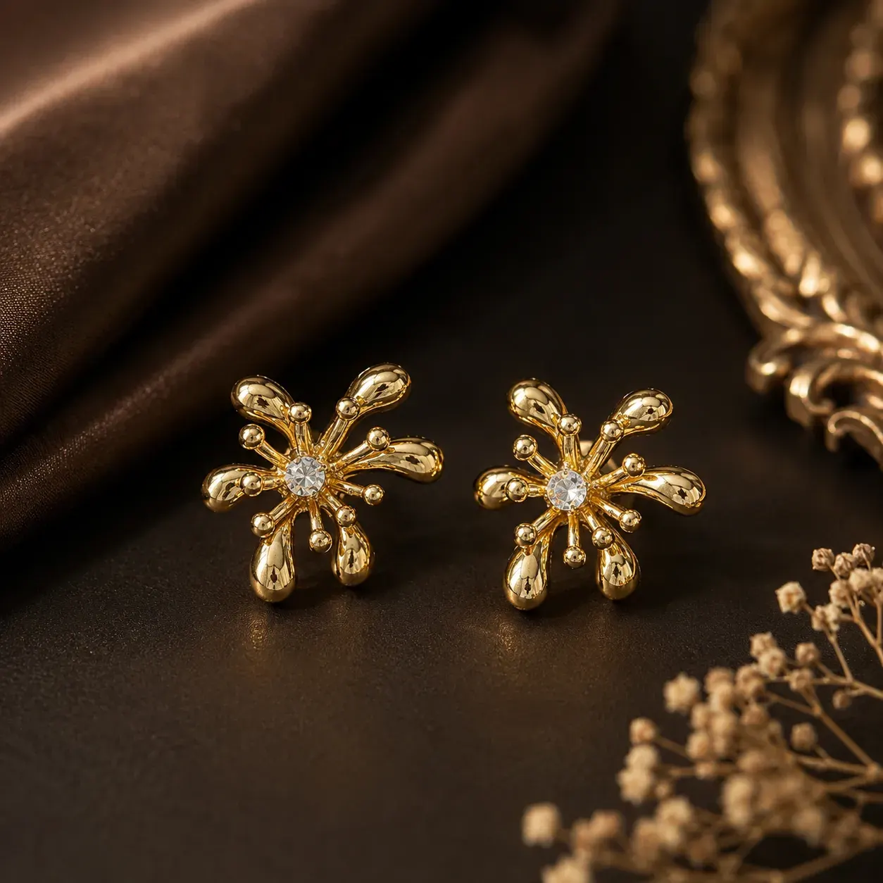 Honey Rain Drop Studs
