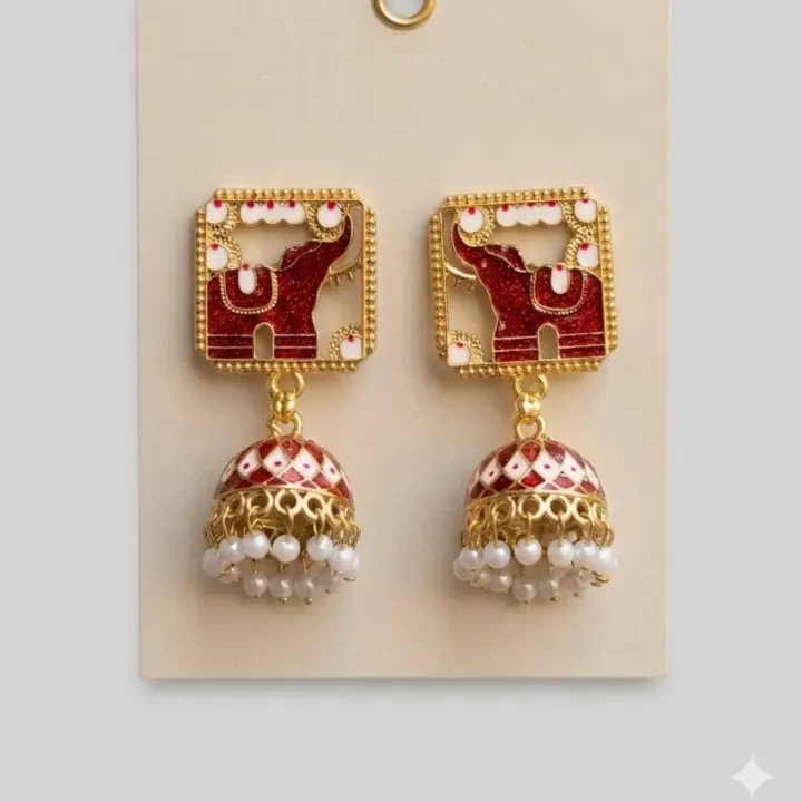 Rajasthani look Elephant Jhumka