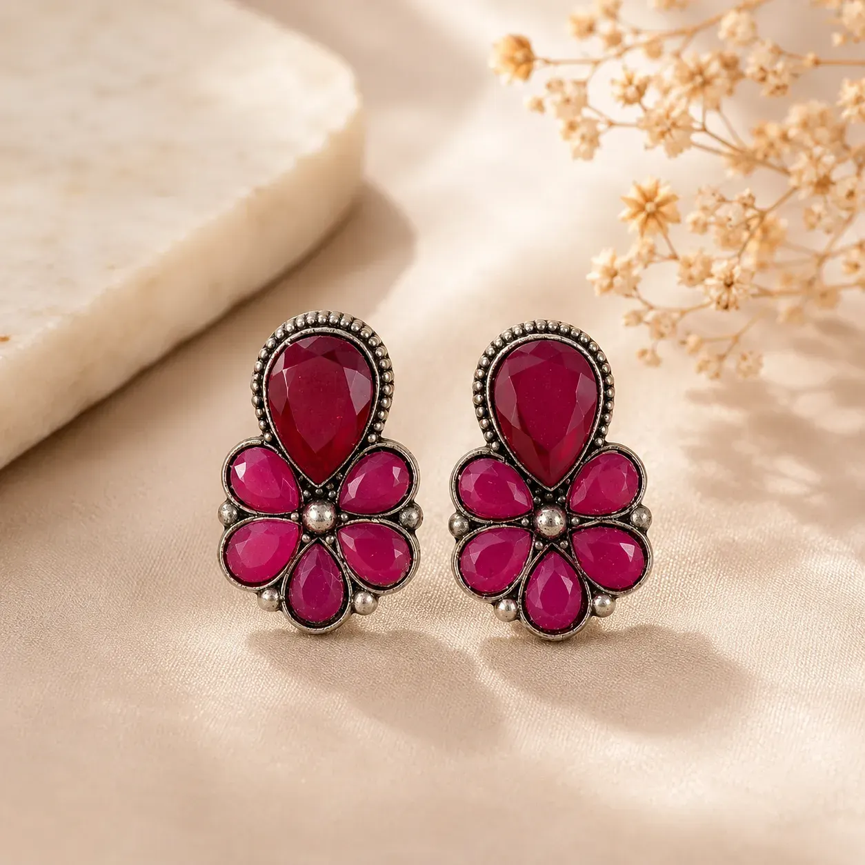 Korean Rani Stone Earings