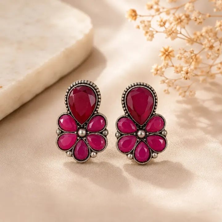 Korean Rani Stone Earings