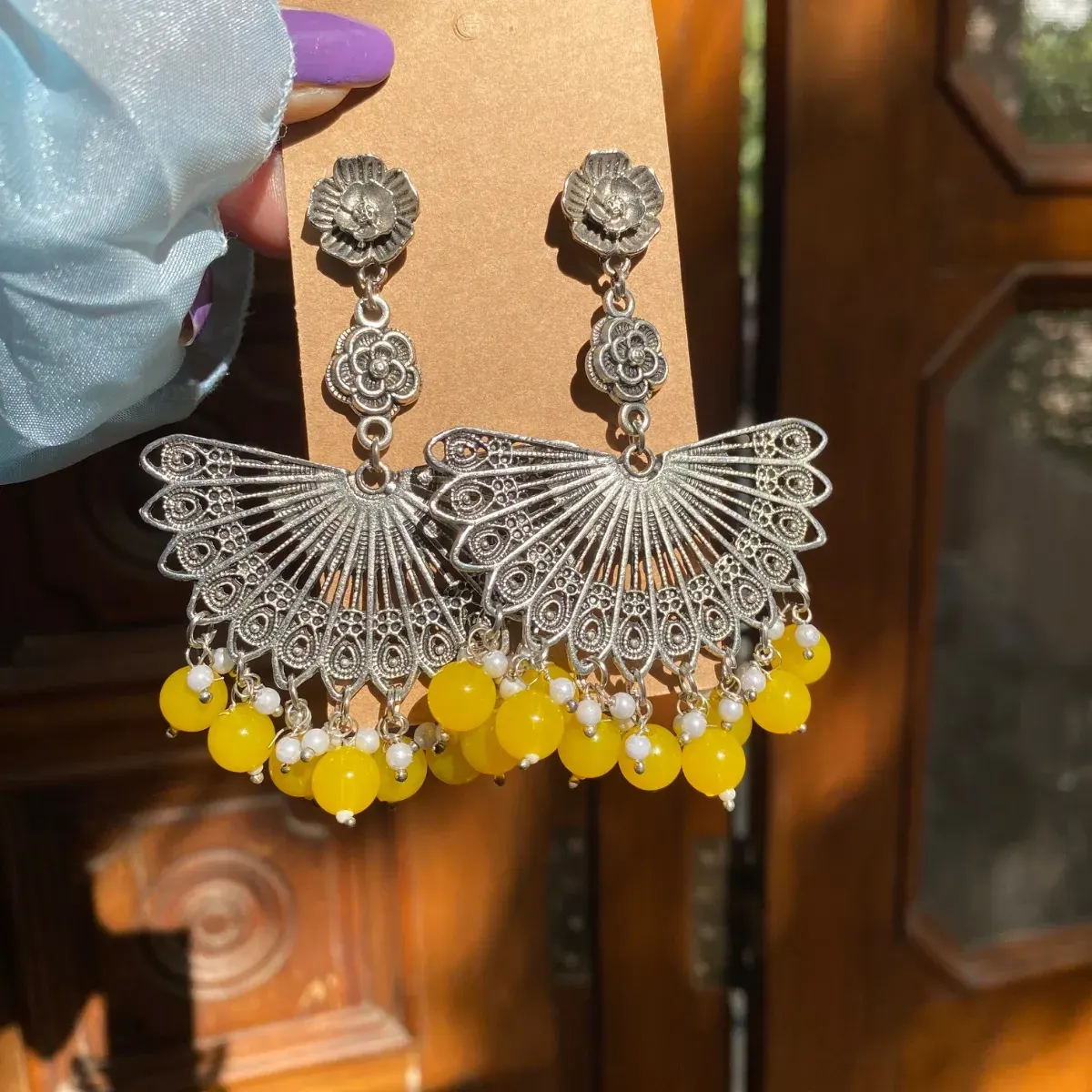 Chandrika Jhumka Yellow -02