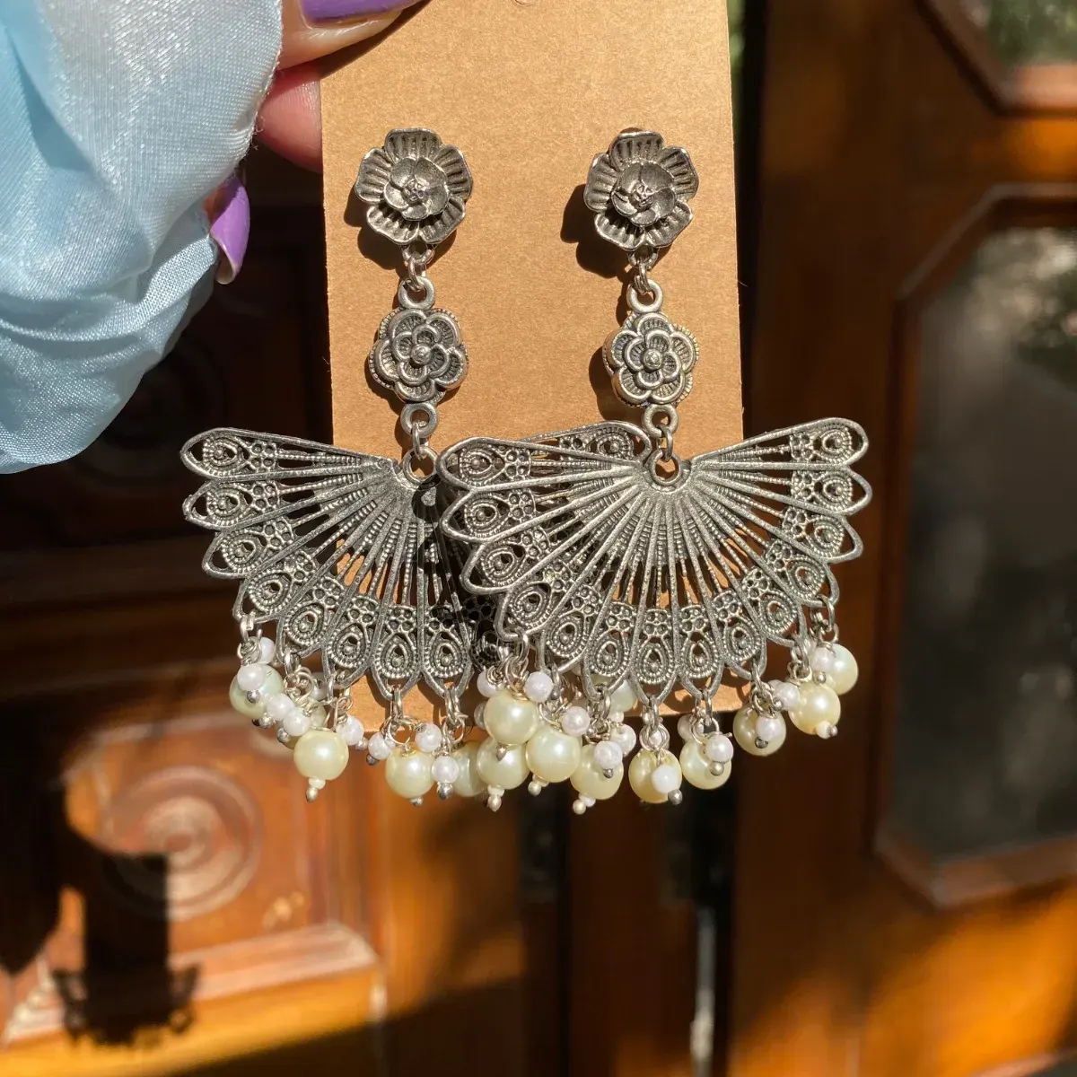 Chandrika Jhumka White -04