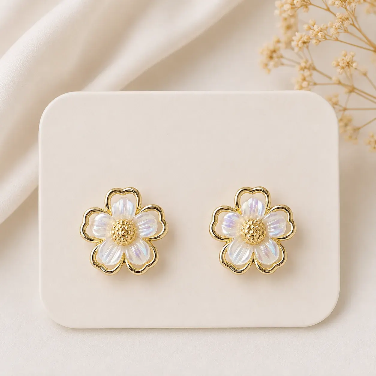 Golden Flower Stud