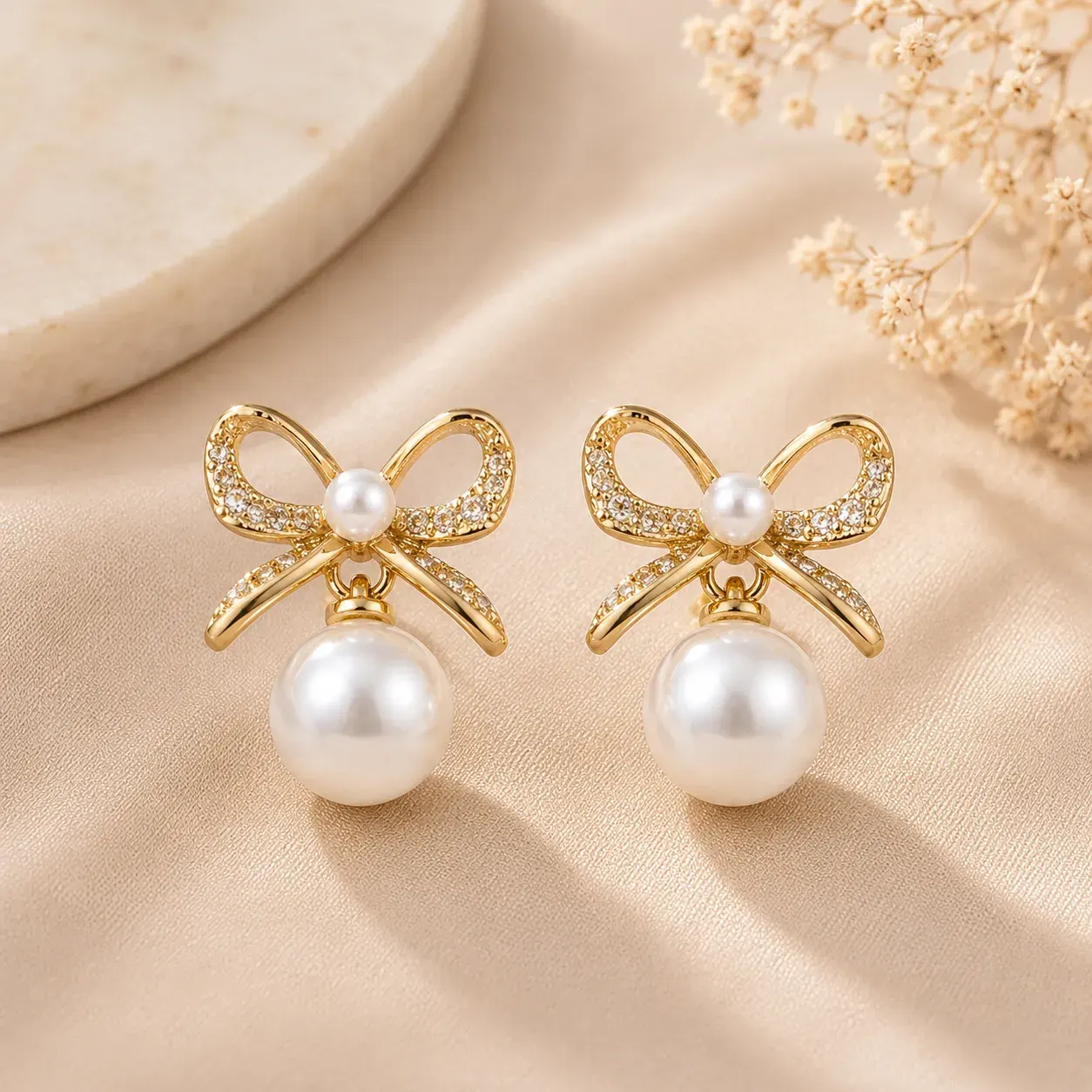 Pearl Bow Studs
