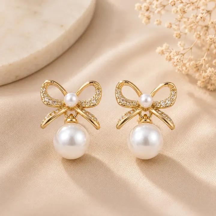 Pearl Bow Studs