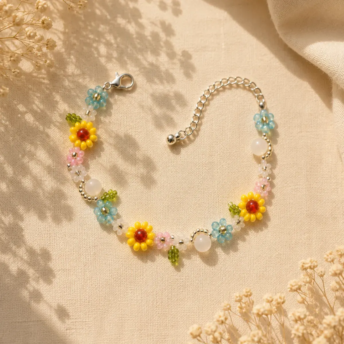 Sunflower Bloom Charm Bracelet