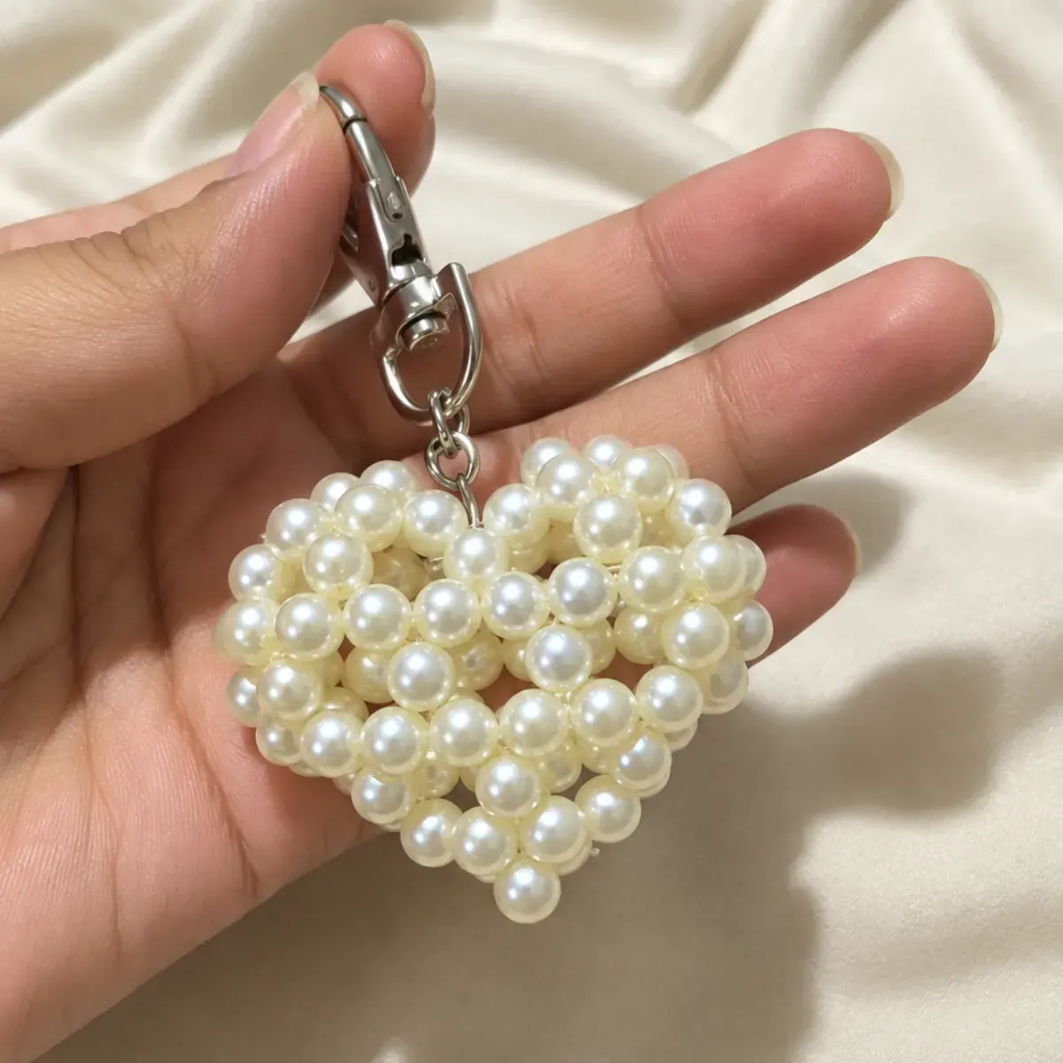 Pearl Heart Keychain