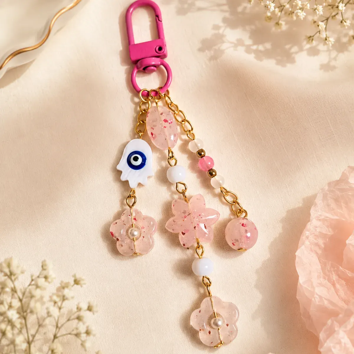 Blossom Charm Keychain 🌸🧿